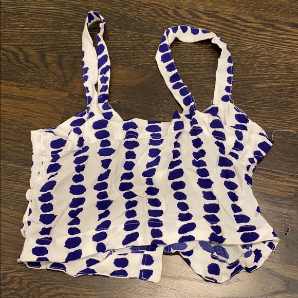 Blue and white crop top - Picture 2 of 4
